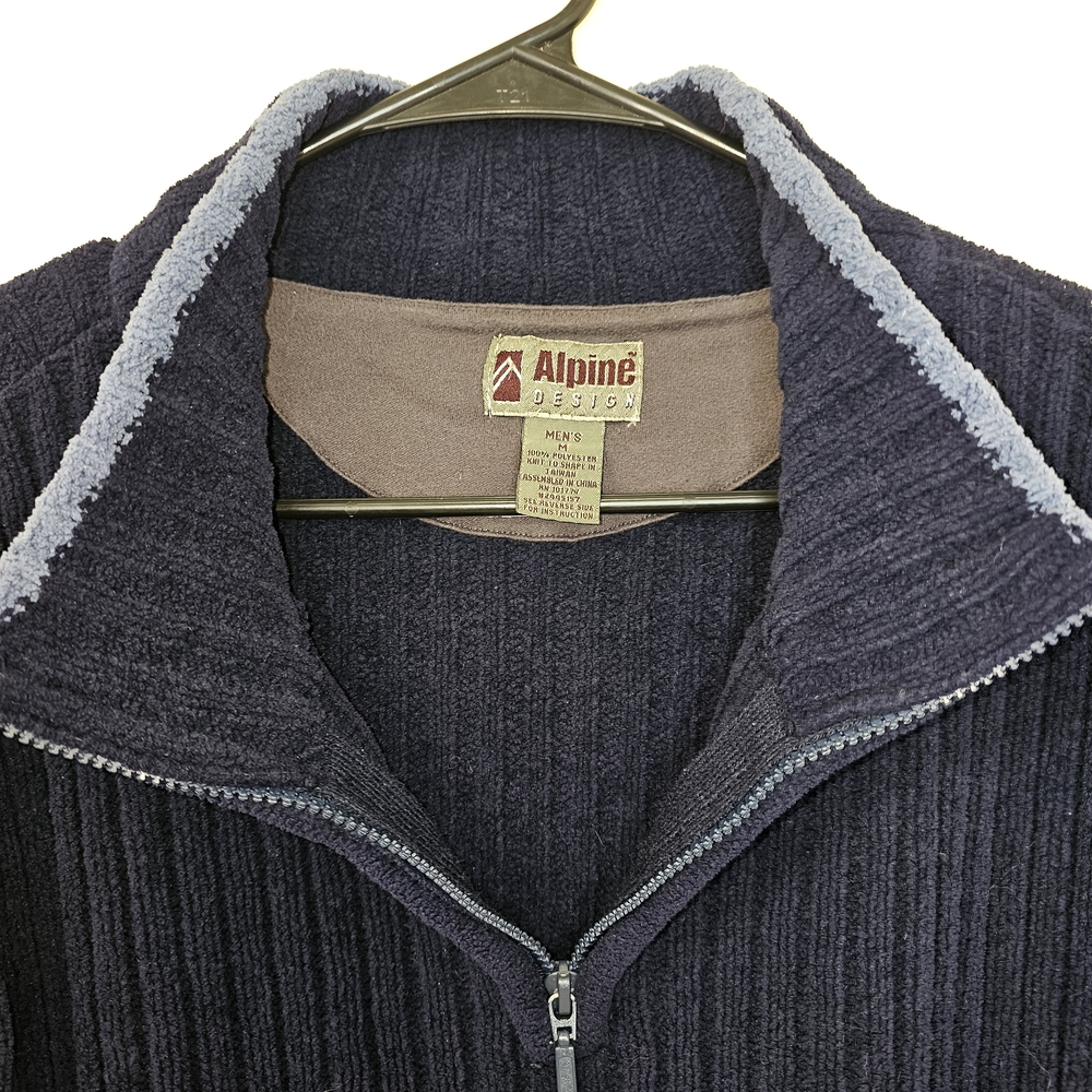 Alpine Design Men’s Fleece Pullover Quarter Zip Navy Blue Size M - Picture 2 of 10